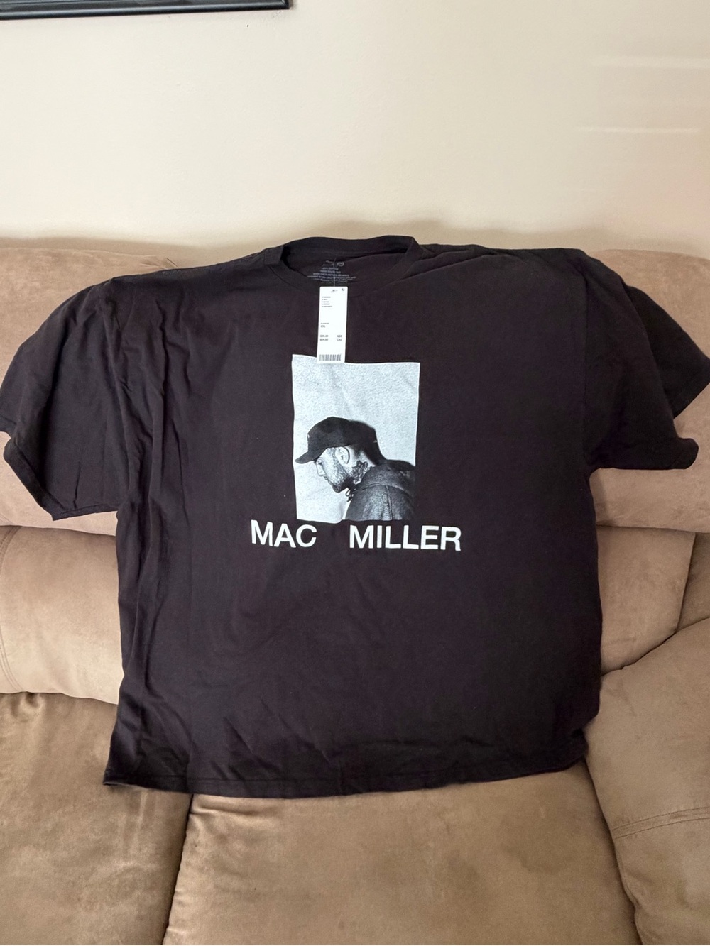 Mac Miller - Black Graphic Men’s T-Shirt with Front Photo Print